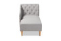Emeline Modern And Contemporary Grey Fabric Upholstered Oak Finished Chaise Lounge CFCL1-Grey/Oak-KD Chaise By Baxton Studio