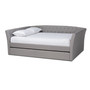 Delora Modern And Contemporary Light Grey Fabric Upholstered Full Size Daybed With Roll-Out Trundle Bed CF9044-Light Grey-Daybed-F/T By Baxton Studio