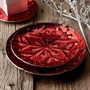 Red Snow Flake Tray Medium (Pack Of 12) "655434"