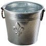 Galvanized Fleur Ribbed Bucket (Pack Of 12) "8604"