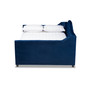 Perry Modern And Contemporary Royal Blue Velvet Fabric Upholstered And Button Tufted Full Size Daybed With Trundle CF8940-Navy Blue-Daybed-F/T By Baxton Studio