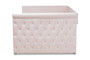Amaya Modern And Contemporary Light Pink Velvet Fabric Upholstered Full Size Daybed With Trundle CF8825-Light Pink-Daybed-F/T By Baxton Studio