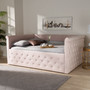 Amaya Modern And Contemporary Light Pink Velvet Fabric Upholstered Full Size Daybed CF8825-C-Light Pink-Daybed-F By Baxton Studio