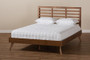 Calisto Mid-Century Modern Walnut Brown Finished Wood Queen Size Platform Bed Calisto-Ash Walnut-Queen By Baxton Studio