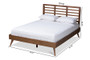 Calisto Mid-Century Modern Walnut Brown Finished Wood Queen Size Platform Bed Calisto-Ash Walnut-Queen By Baxton Studio