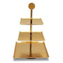 Gilded Hammered Square3-Tier Stand, Pack Of 2 "16059"