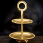 Gilded Beaded 2-Tier Stand, Pack Of 2 "16011"