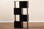 Riva Modern And Contemporary Dark Brown Finished Geometric Wood Bookshelf BS8000-Wenge-Shelf By Baxton Studio