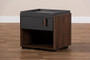 Rikke Modern And Contemporary Two-Tone Gray And Walnut Finished Wood 1-Drawer Nightstand BR3NT304-Columbia/Dark Grey-NS By Baxton Studio