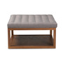 Alvere Modern And Contemporary Grey Fabric Upholstered Walnut Finished Cocktail Ottoman BBT5365-Grey/Walnut-Otto By Baxton Studio