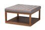 Alvere Modern And Contemporary Grey Fabric Upholstered Walnut Finished Cocktail Ottoman BBT5365-Grey/Walnut-Otto By Baxton Studio