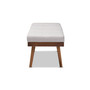 Larisa Mid-Century Modern Grayish Beige Fabric Upholstered Wood Bench BBT5364-Greyish Beige-Bench By Baxton Studio