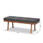 Larisa Mid-Century Modern Charcoal Fabric Upholstered Wood Bench BBT5364-Dark Grey-Bench By Baxton Studio