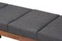 Larisa Mid-Century Modern Charcoal Fabric Upholstered Wood Bench BBT5364-Dark Grey-Bench By Baxton Studio