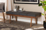 Larisa Mid-Century Modern Charcoal Fabric Upholstered Wood Bench BBT5364-Dark Grey-Bench By Baxton Studio