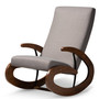 Kaira Modern And Contemporary Gray Fabric Upholstered And Walnut-Finished Wood Rocking Chair BBT5317-Grey By Baxton Studio