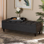 Brette Mid-Century Modern Charcoal Fabric Upholstered Dark Brown Finished Wood Storage Bench Ottoman BBT3162-Dark Grey-Otto By Baxton Studio