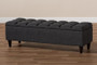 Brette Mid-Century Modern Charcoal Fabric Upholstered Dark Brown Finished Wood Storage Bench Ottoman BBT3162-Dark Grey-Otto By Baxton Studio