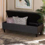 Brette Mid-Century Modern Charcoal Fabric Upholstered Dark Brown Finished Wood Storage Bench Ottoman BBT3162-Dark Grey-Otto By Baxton Studio
