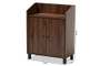 Rossin Modern And Contemporary Walnut Brown Finished 2-Door Wood Entryway Shoe Storage Cabinet With Open Shelf ATSC1614-Columbia-Shoe Cabinet By Baxton Studio