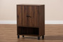 Rossin Modern And Contemporary Walnut Brown Finished 2-Door Wood Entryway Shoe Storage Cabinet ATSC1613-Columbia-Shoe Cabinet By Baxton Studio