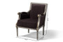 Georgette Classic And Traditional French Inspired Brown Velvet Upholstered Grey Finished Armchair With Goldleaf Detailing ASS1103-CC By Baxton Studio