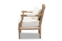 Clemence French Provincial Ivory Fabric Upholstered Whitewashed Wood Armchair ASS1037-CC By Baxton Studio