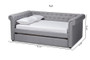 Mabelle Modern And Contemporary Gray Fabric Upholstered Full Size Daybed With Trundle Ashley-Grey-Daybed-F/T By Baxton Studio