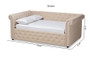 Mabelle Modern And Contemporary Beige Fabric Upholstered Full Size Daybed Ashley-Beige-Daybed-Full By Baxton Studio