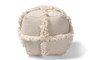 Alfro Moroccan Inspired Beige Handwoven Cotton Fringe Pouf Ottoman Alfro-Ivory-Pouf By Baxton Studio