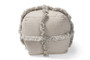 Alfro Moroccan Inspired Grey Handwoven Cotton Fringe Pouf Ottoman Alfro-Grey-Pouf By Baxton Studio
