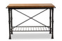 Wood And Bronze-Finished Steel Kitchen Island Table YLX-5014 By Baxton Studio