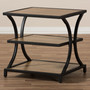 Lancashire Oak Brown Wood And Black Metal End Table YLX-0004-ET By Baxton Studio