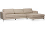 Agnew Beige Microfiber Right Facing Sectional U9320S-LRBI-RFC Sectional By Baxton Studio