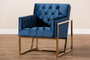 Navy Velvet Fabric Upholstered Lounge Chair TSF7719-Navy Blue/Gold-CC By Baxton Studio