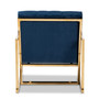 Navy Velvet Fabric Upholstered Lounge Chair TSF7719-Navy Blue/Gold-CC By Baxton Studio