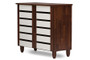 Gisela Oak And White 2-Tone Shoe Cabinet With 2-Door SC865512-Dirty Oak By Baxton Studio