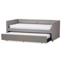 Raymond Sofa Twin Daybed With Trundle Raymond-Grey-Daybed By Baxton Studio