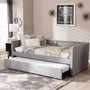 Raymond Sofa Twin Daybed With Trundle Raymond-Grey-Daybed By Baxton Studio