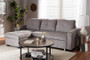 Light Grey Fabric Upholstered Sectional Sofa R8068-Light Grey-Rev-SF By Baxton Studio