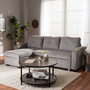 Light Grey Fabric Upholstered Sectional Sofa R8068-Light Grey-Rev-SF By Baxton Studio