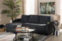 Dark Grey Fabric Upholstered Sectional Sofa R8068-Dark Grey-Rev-SF By Baxton Studio