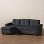Dark Grey Fabric Upholstered Sectional Sofa R8068-Dark Grey-Rev-SF By Baxton Studio
