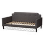 Grey Fabric Upholstered Twin Size Sofa Daybed Packer-Grey-Daybed By Baxton Studio