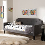 Grey Fabric Upholstered Twin Size Sofa Daybed Packer-Grey-Daybed By Baxton Studio