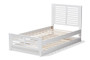 White-Finished Wood Twin Platform Bed With Trundle HT1704-White-Twin-TRDL By Baxton Studio