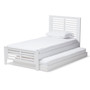 White-Finished Wood Twin Platform Bed With Trundle HT1704-White-Twin-TRDL By Baxton Studio