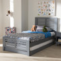 Grey-Finished Wood Twin Platform Bed With Trundle HT1704-Grey-Twin-TRDL By Baxton Studio