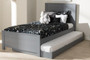 Best Grey-Finished Wood Twin Platform Bed With Trundle HT1702-Grey-Twin-TRDL By Baxton Studio