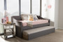 Barnstorm Grey Fabric Daybed With Guest Trundle Bed CF8755-Grey-Day Bed By Baxton Studio